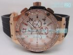 Replica Hublot White Dial Rose Gold Bezel Black Rubber Strap Watch_th.jpg